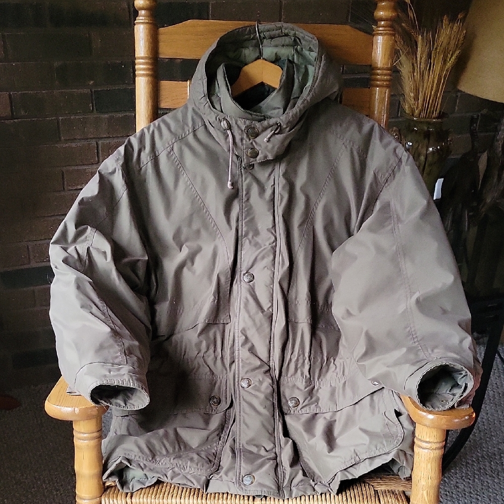 Members Only down jacket Army brown/green, size L
